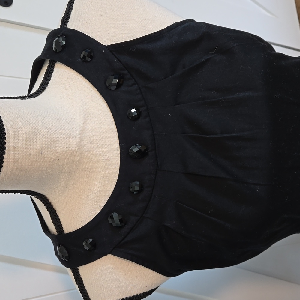 Little Black Dress w Beaded Collar Details - Picture 2 of 4